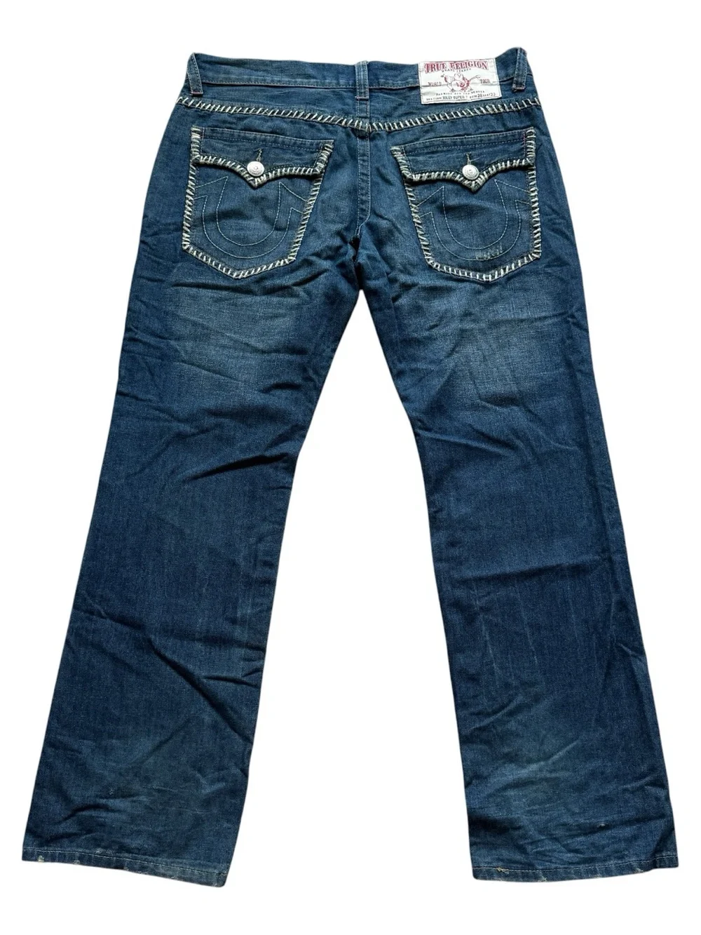True Religion Billy Super T Jeans 38x33 Big Stitch Y2K Flap Pocket Denim Blue